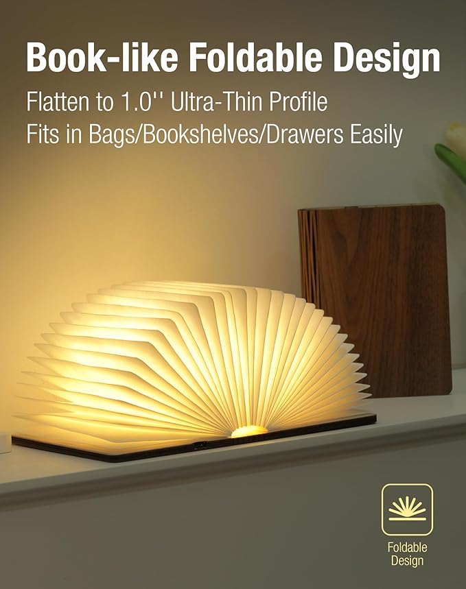 5.7 Inch Wooden Book Lamp