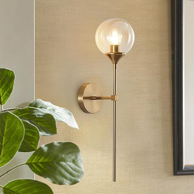 KCO Lighting Brushed Brass Gold Wall Mounted Sconce Mid Century Modern Wall