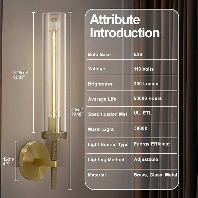 Brass Sconces Wall Lighting, Bathroom Wall Sconces Lighting Vanity Lights Wall
