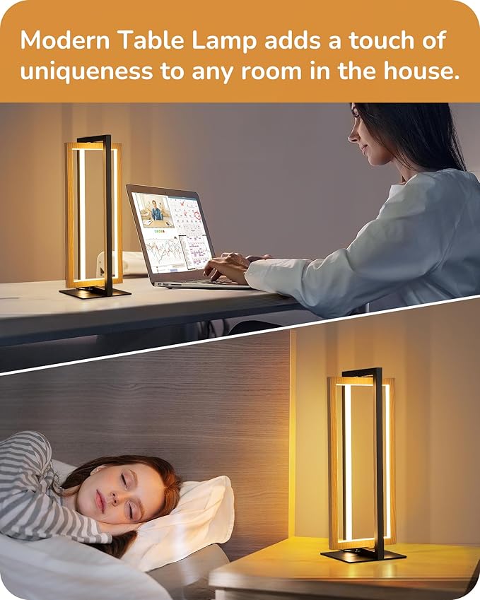 EDISHINE LED Table Lamp, Minimalist Bedside Lamp