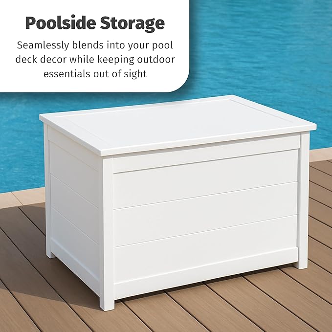 DutchCrafters Poly Waterproof Outdoor Deck Box 200-Gallon Large Deck Box Weatherproof Storage for Pool Decor, Porch Packages, Pool Towel Holder, Holds Up To 10 Cushions - Amish Made in USA (Red)