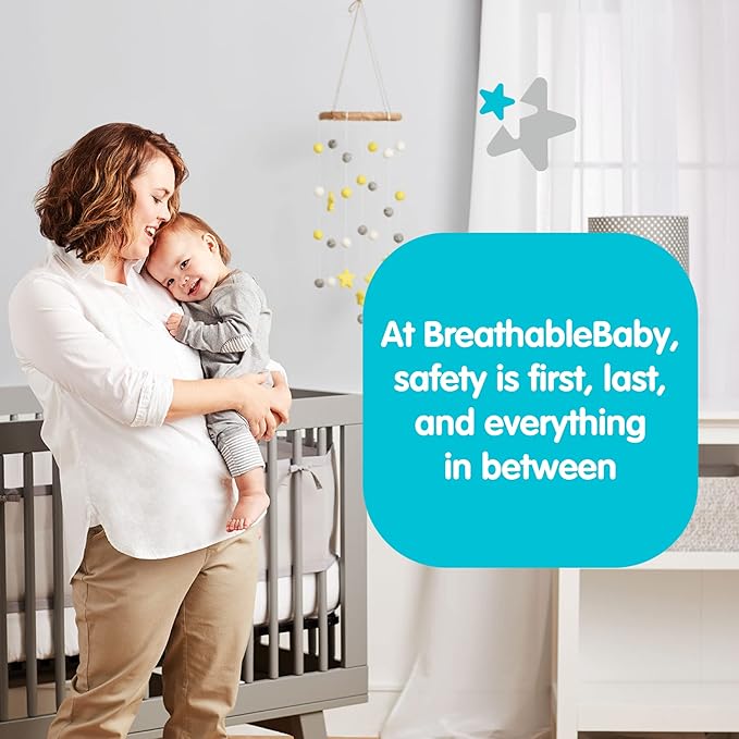 Breathable Mesh Liner for Full-Size Cribs, 9" H (23cm) Essential 2mm Mesh, White (Size 4FS Covers 3 or 4 Sides)