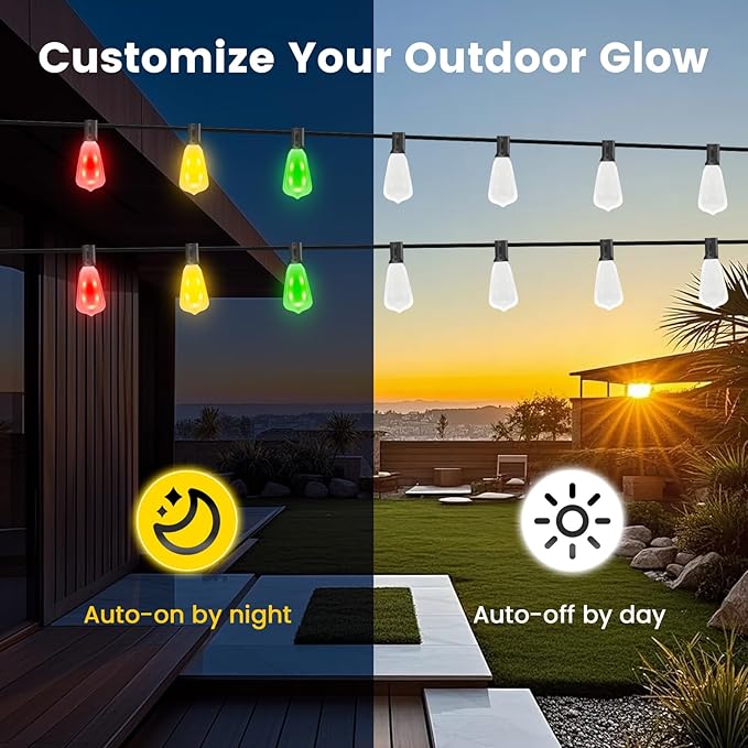Auroraworld 60FT Outdoor String Lights