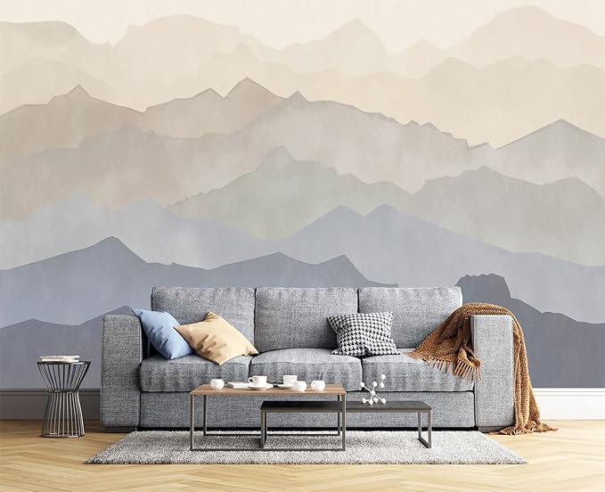 Oil Painting Peaks Wall Mural Wallpaper for Bedroom 137" x 100"