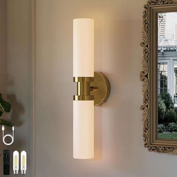 Rechargeable Battery Operated Wall Sconce, 8000mAh Cordless Wall Light