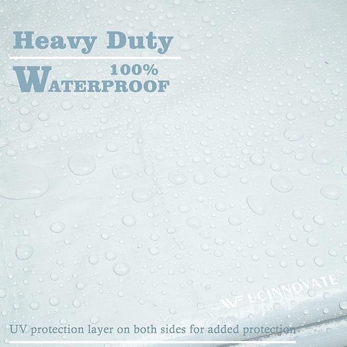 14Mil White/Black Heavy Duty Waterproof, 6.5x10 Ft UV Resistant Tarps with Grommets, Reversible Multipurpose Outdoor Protective Tarp Cover for Camping, Patio, RV, Pet Hutch Roof or Kennel
