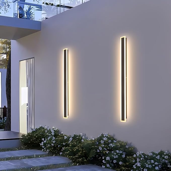 59inch 2 Pack Modern Outdoor Wall Sconce 3000K LED Outdoor Wall Lights IP65