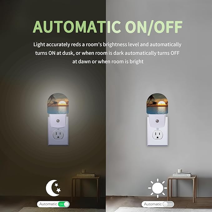 Sunset Palm Night Light, Night Light Plug into Wall