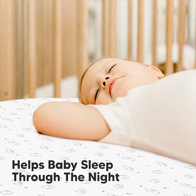 2-Pack Waterproof Baby Crib Sheets for Boys, Girls - 52x28 Viscose Derived from Bamboo Toddler Bed Sheet Neutral, Fitted Crib Mattress Protector Cover for Baby Bedding, Soft & Gentle (Bunnies)