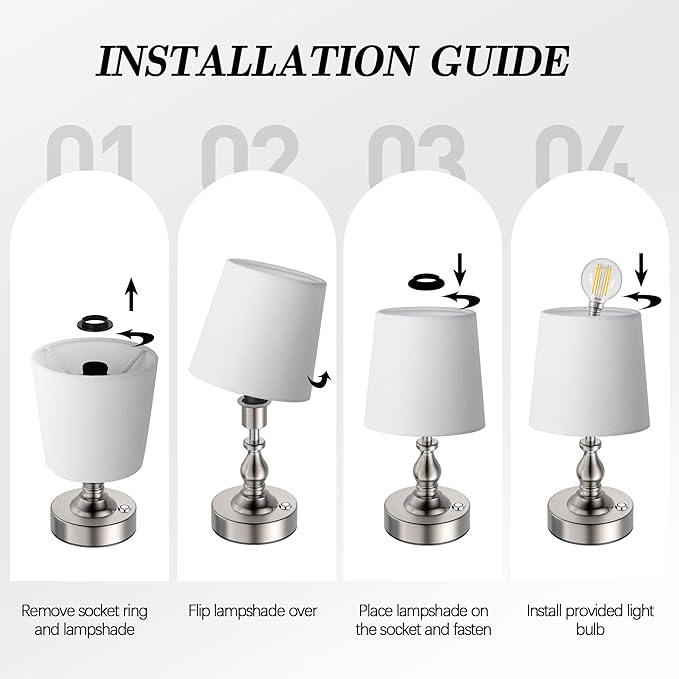 PARTPHONER Mini Cordless LED Table Lamp, 5200mAh Rechargeable Battery Operated