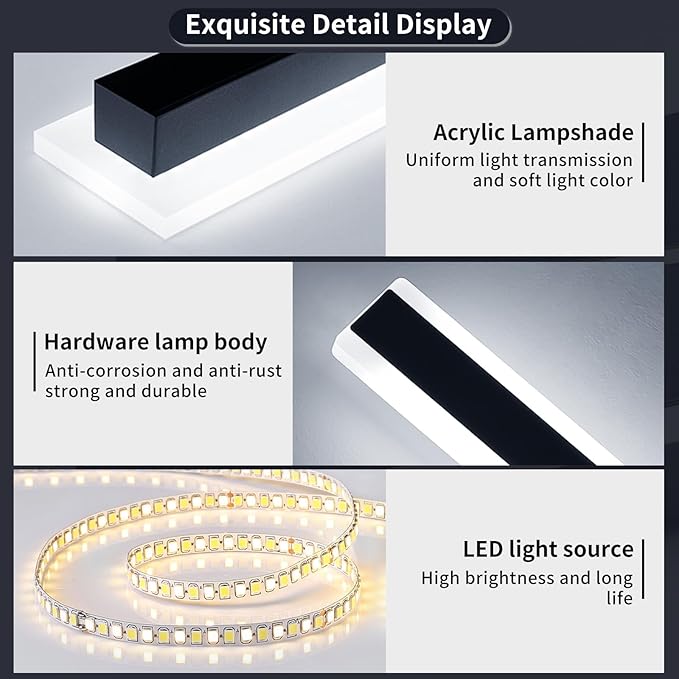 Mikeru 39.3inch Long Led Wall Light, 6000k Cool White Modern Outdoor Wall Light
