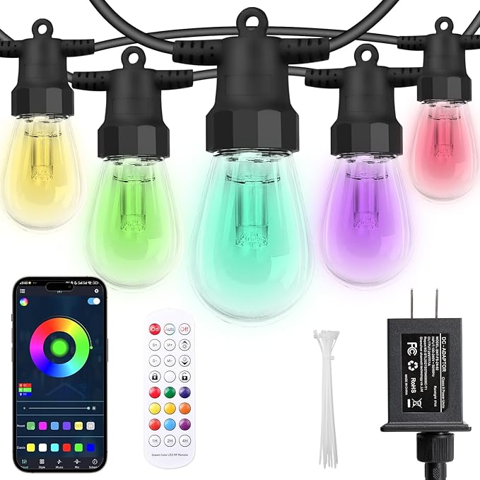 Outdoor String Lights 50FT, Outdoor Lights