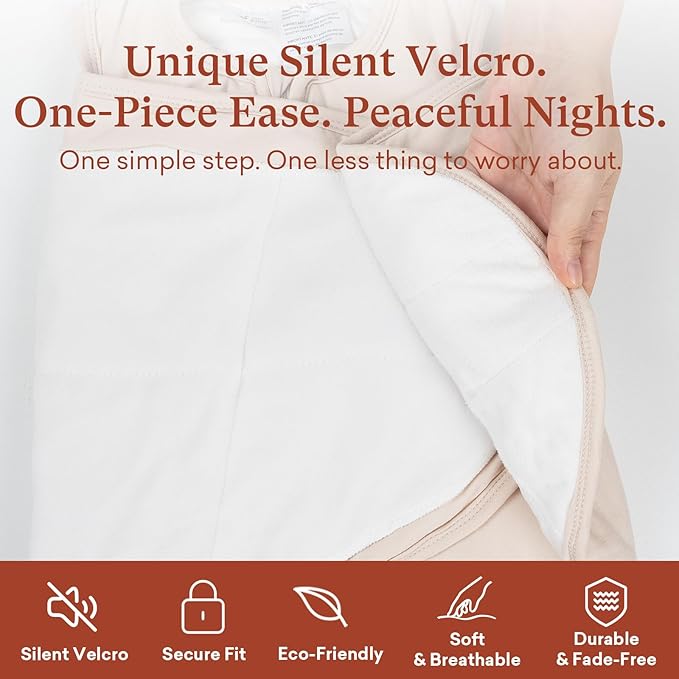 2-Pack 0.5 TOG Newborn Sleep Sack, All-in-One Swaddle Wrap with Silent Velcro for Infants (0–3 Months)
