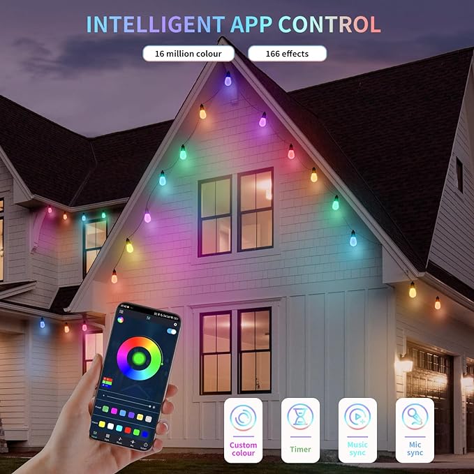 Outdoor String Lights 50FT, Outdoor Lights