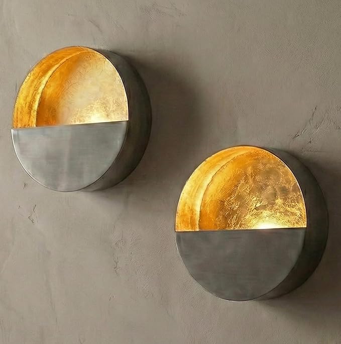 NativeSkins Eclipse Metal Wall Candle Sconces Set of Two Wall Candle Holders