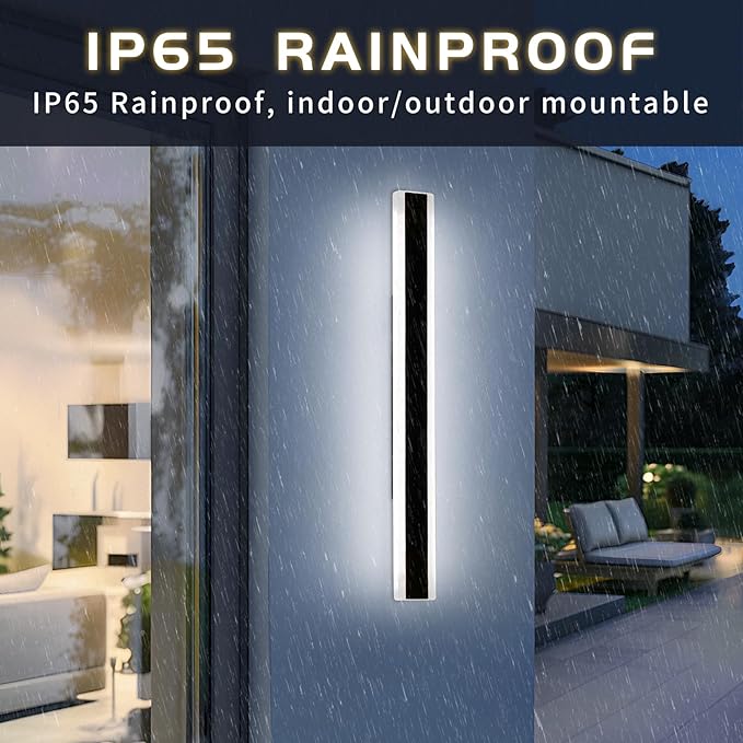 Mikeru 39.3inch Long Led Wall Light, 6000k Cool White Modern Outdoor Wall Light