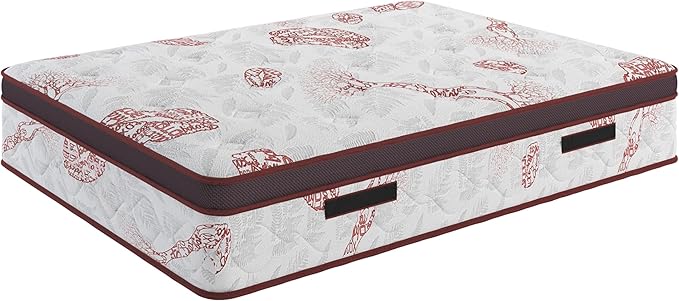 Ottomanson King 13" Luxury I Eurotop Mattress, Medium-Firm Memory Foam Comfort - Made in USA - Premium Quilted Cover Mattress - Fiberglass-Free - Bed in a Box