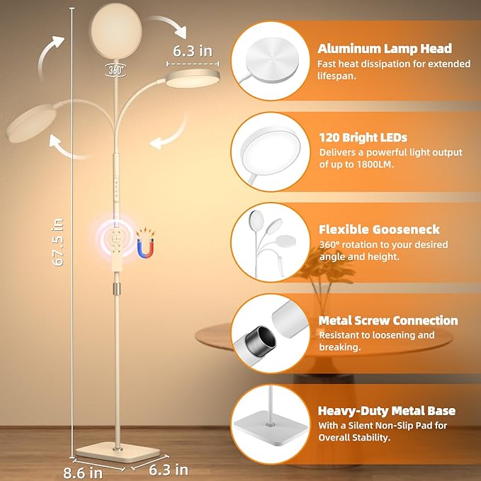 Floor Lamp, Adjustable Height Floor Lamps