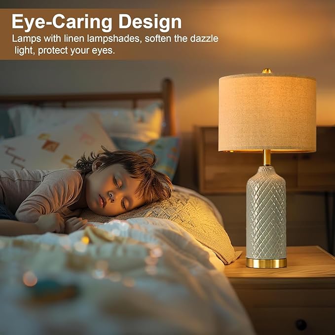 24.25" Modern Ceramic Blue Lamps