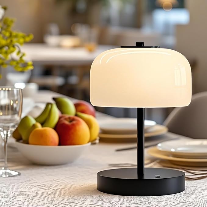 Oneach 9" Small Portable Cordless Table Lamp, 3-Way Dimmable Touch Rechargeable
