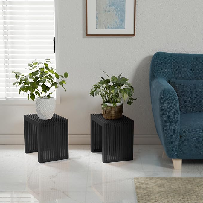 Bamboo Dining Bench Indoor Small Benches Entryway Shoe Rack Benchs,Outdoor Modern Wood Benches 17 Inch Bamboo Bench for Living Room Hallway Bedroom Bathroom Black Small
