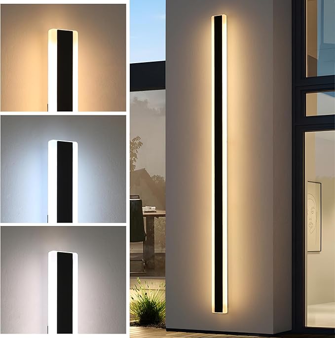 Mikeru 2pack 71inch Outdoor Wall Light Fixtures, 10%-100% Dimmable Outdoor Wall