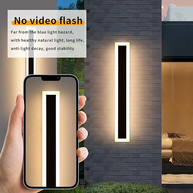 Mikeru 2Pack 47.2inch Modern Outdoor Exterior Wall Light, 3000k/4500k/6000k 3