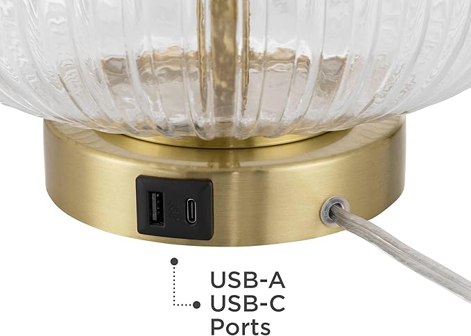 360 Lighting Darrah 20" High Small Mid Century Modern Accent Table Lamp USB