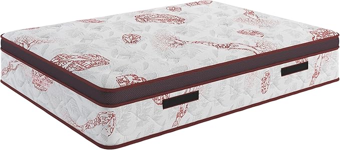 Ottomanson Queen 13" Luxury I Eurotop Mattress, Medium-Firm Memory Foam Comfort - Made in USA - Premium Quilted Cover Mattress - Fiberglass-Free - Bed in a Box