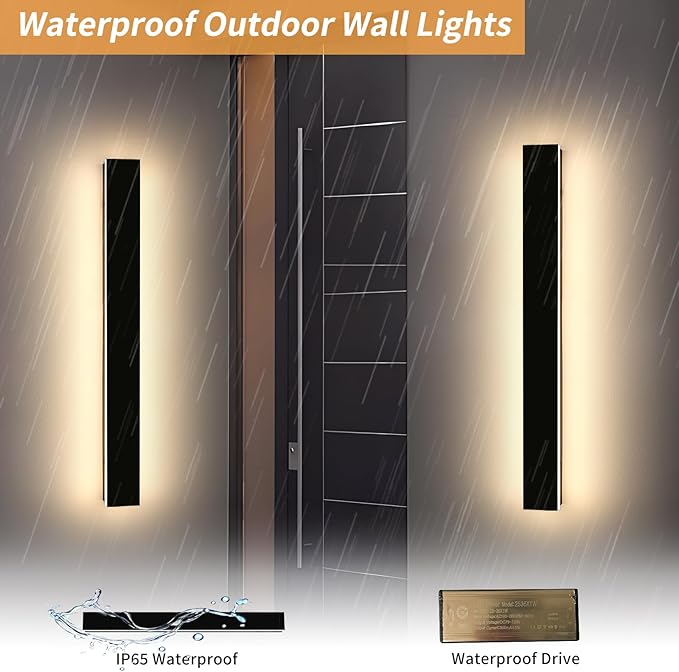 Mikeru 39.3" 2Pack Outdoor Wall Sconce 3000K Warm White