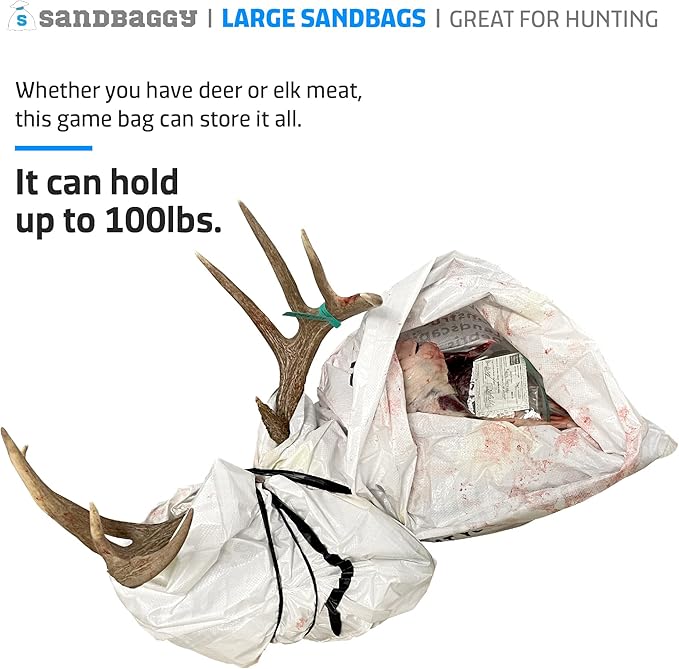 Sandbaggy Large Sandbags - Size: 25" x 40" - Thick Heavy Duty Contractor Bags, Heavy Duty Garbage Bags, Dumpster Bag, Construction Trash Bags, 6 mil (50 Bags)