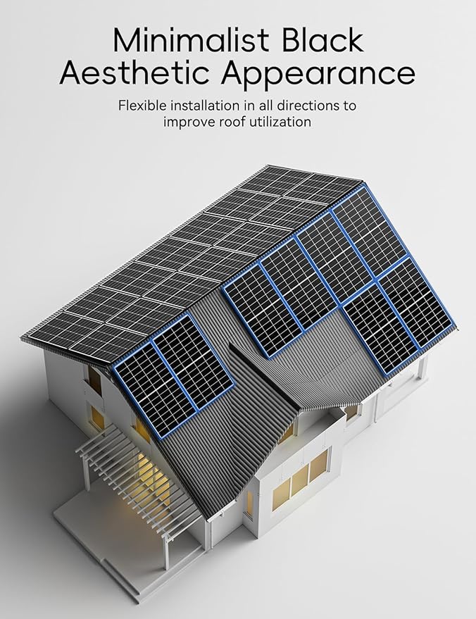 1100 Watt Solar Panel,25.4% High Efficiency Perovskite Solar Cells,10BB Hidden Busbar Technology,12v/24v Solar Panels for Off-Grid Systems, RV, Boat, Cabin, Backup Power