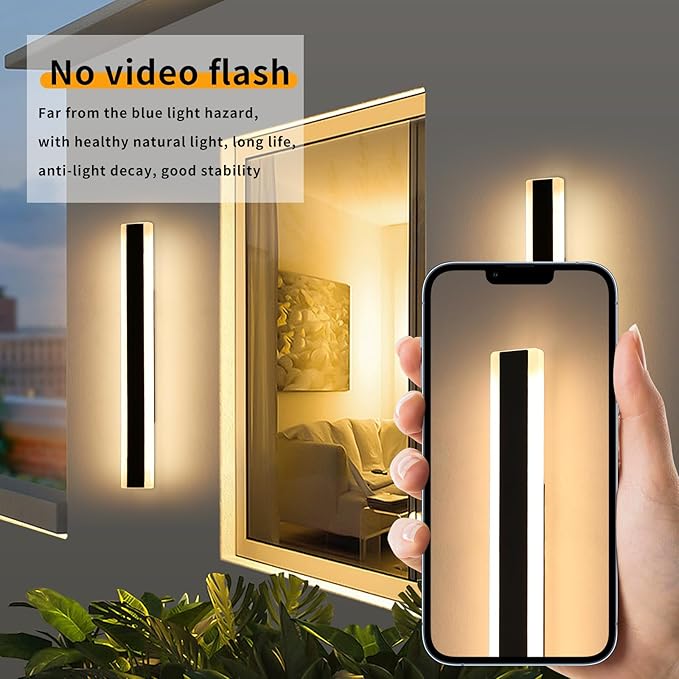 Mikeru 2pack 23.6inch Modern Outdoor Wall Light Fixtures, 3000K Exterior Lights