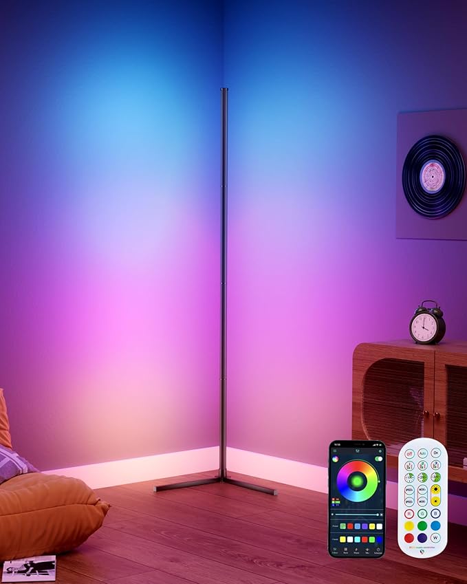 LED Corner Lamp, 216 Dynamic Light Effects and Music Sync