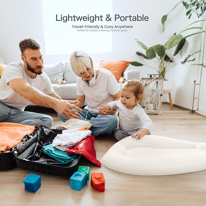 Baby Lounger for Newborn: Skin-Friendly & Breathable for 0-12 Months Infant Tummy Time Playtime & Diaper Changes - Portable & Lightweight Cushion for New Parents