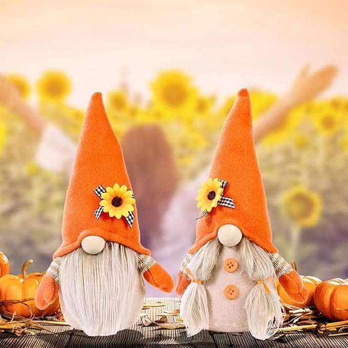 Gnomes Plush Decorations,Fall Decor Fall Gnome Plush Decoration for Home,Handmade Swedish Tomte Doll Mr and Mrs Scandinavian Gnomes,Fall Home Decor Thanksgiving Gnome Table Decorations,Girl