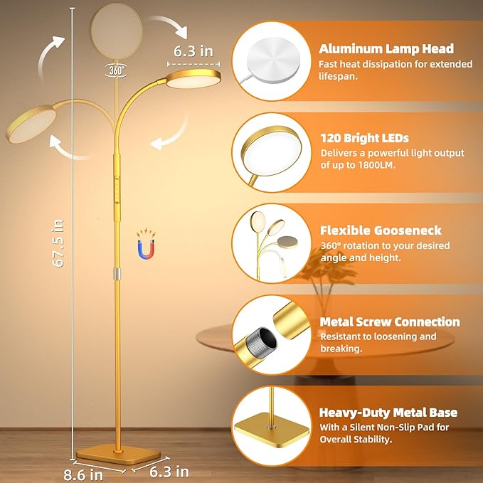 Floor Lamp, Adjustable Height Floor Lamps