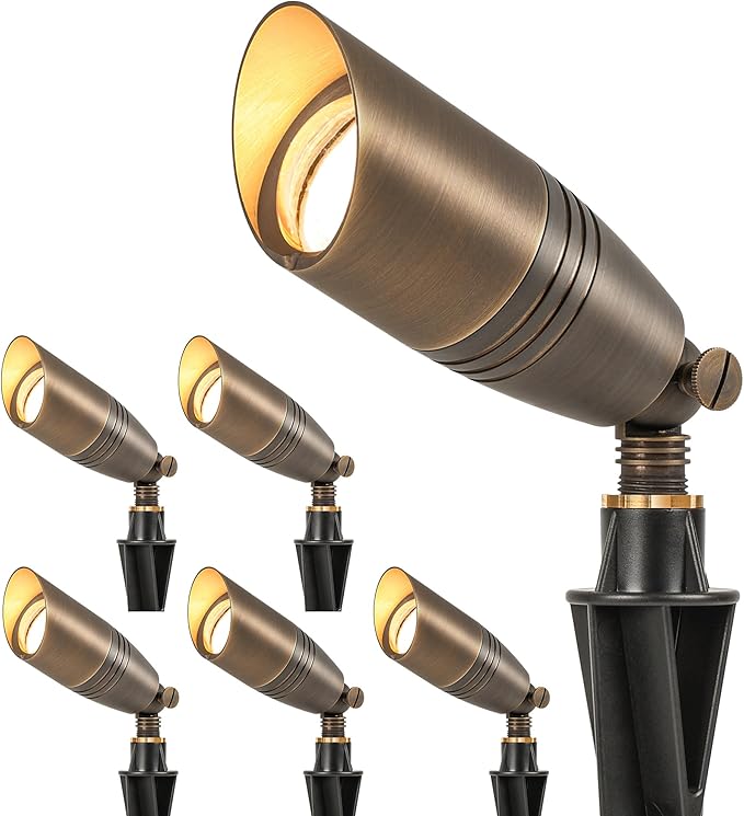 LUTEC Solid Brass Low Voltage Landscape Lighting, 12V Heavy Duty Waterproof
