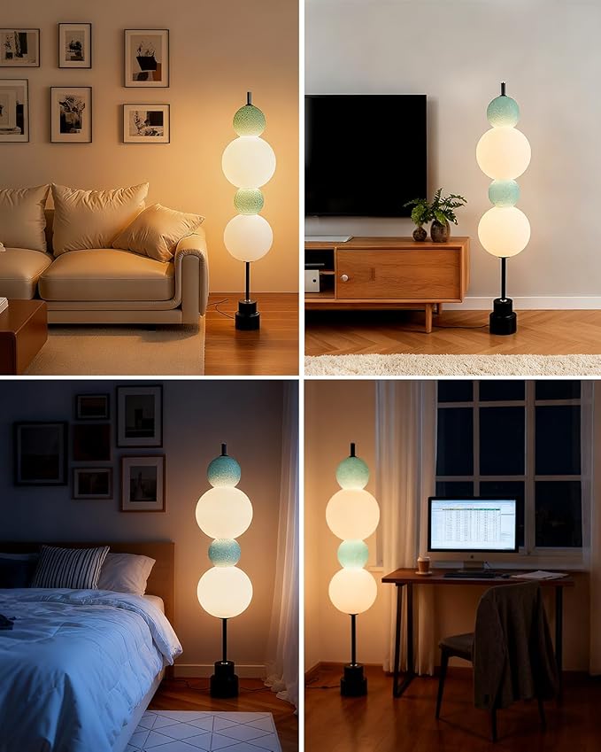 Blue Globe Floor Lamp