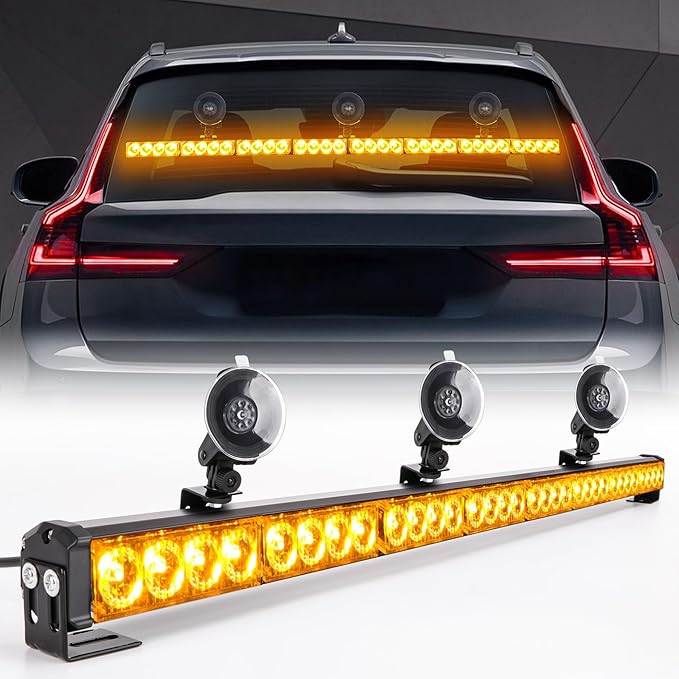 35.5 Inch Hazard Warning Emergency Traffic Advisor Strobe Light Bar 32 LED High