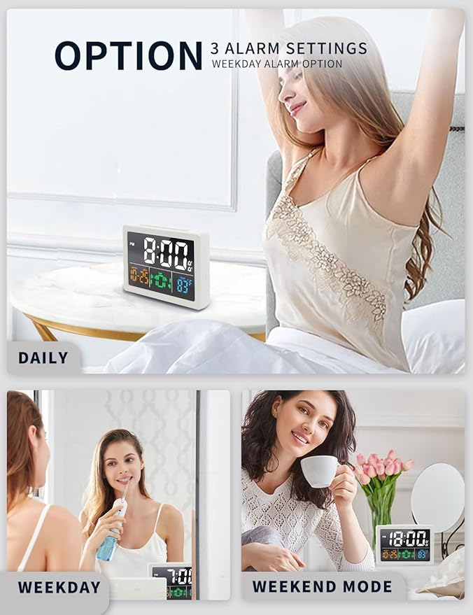 Digital Alarm Clock, with 5.5" Large LED Time Display, Adjustable Alarm Volume
