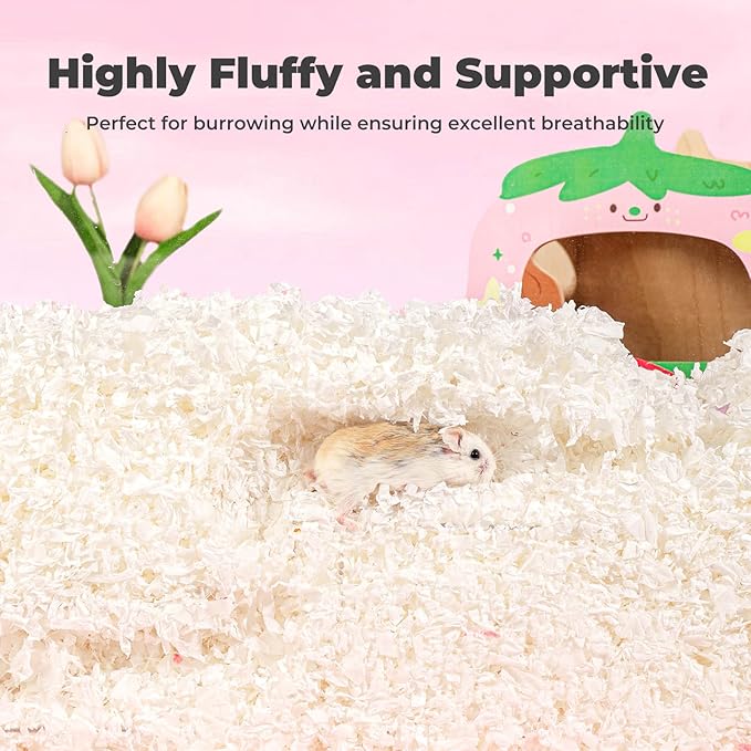 mini&moe Guinea Pigs Bedding Hamster Bedding: Moisture Absorbent and Dust-Free Natural Paper Small Pet Bedding - for Guinea Pigs, Hamsters, and Rabbits, 17 Liters