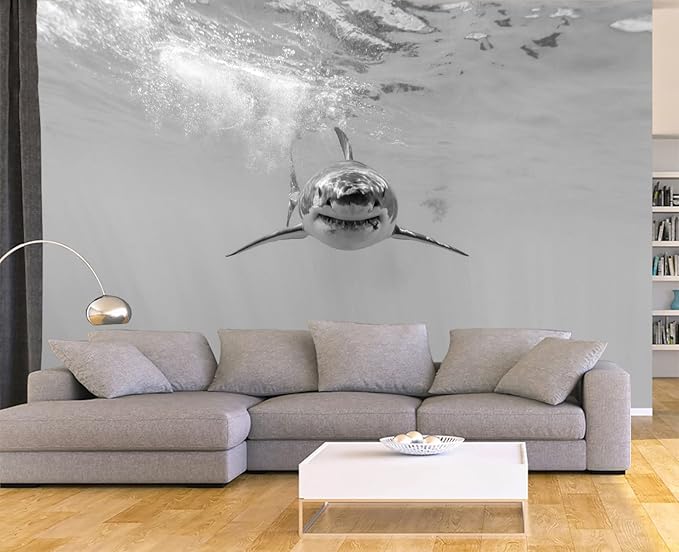 Shark Wall Mural Wallpaper for Bedroom 137" x 100"