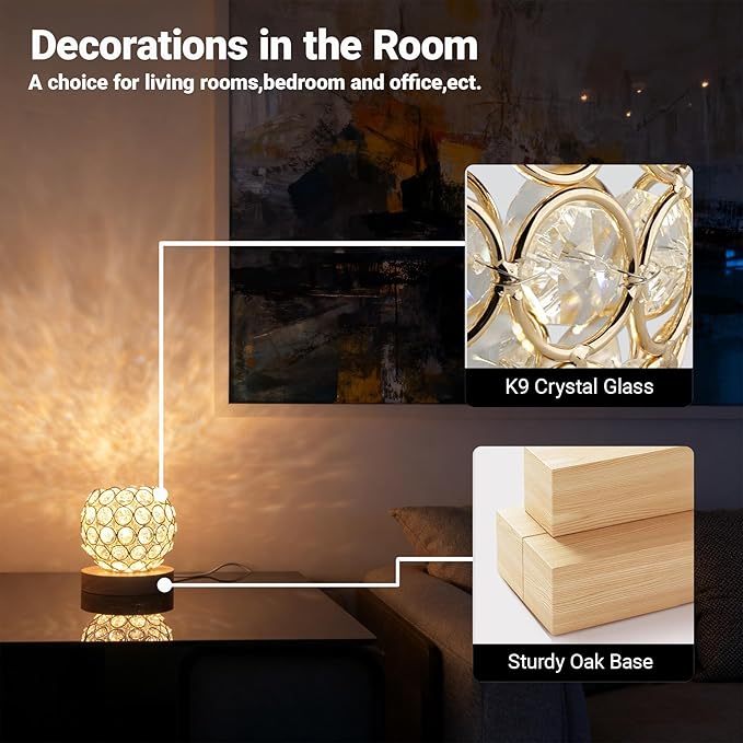 Crystal Mood Table Lamp, Small Decorative Sphere Light