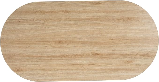 Oval Coffee Table with Storage for Living Room, Retro Charm Wooden Fluted Center Table, 47.24" Modern Classic Accordion Door Coffee Tables Dual Level Storage Side Table for Home,Office-Natural