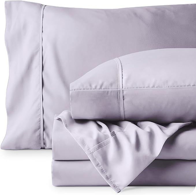 Bare Home Twin XL Sheet Set - 1800 Ultra-Soft Microfiber - Double Brushed - Deep Pockets - Easy Fit - 3 Piece Set - Bed Sheets (Twin XL, Light Lavender)