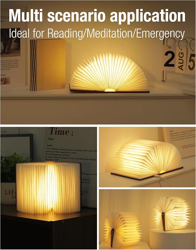 5.7 Inch Wooden Book Lamp
