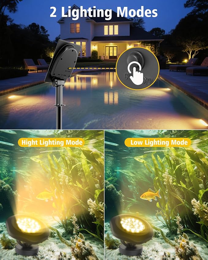 CORESLUX Solar Spot Lights Outdoor Waterproof IP68, 3-in-1 LED Warm Light Solar