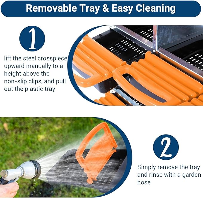Chicken Nesting Box,10 Hole 2 Layer Hen Nest Boxes, Roll-Away Egg Collection System with Ventilation Holes，Rustproof Plastic Tray & Keyhole Mounting, Chicken Laying Box