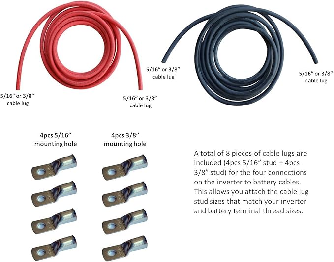 WindyNation 6 Gauge AWG (20 Feet Black + 20 Feet Red) Power Inverter Battery Cable Wire Kit for DC to AC Inverters RV, Car, Solar, Marine, Off-Grid